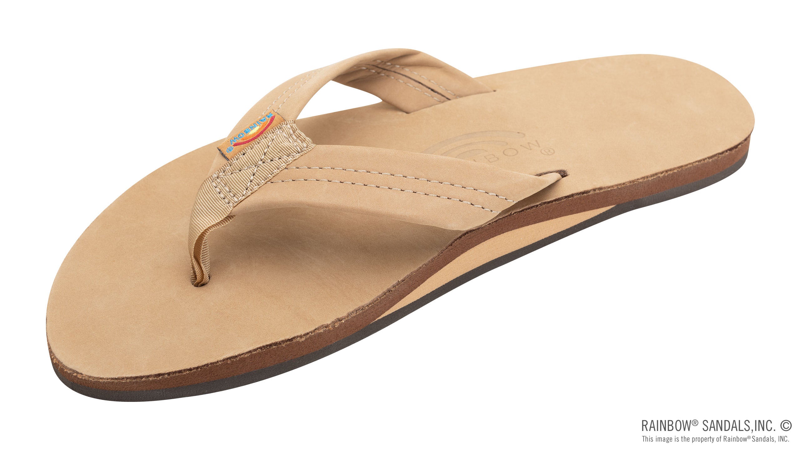 Rainbow Sandals Mens 5 Womens 7 Single Layer Premier Leather Flip Flops Brown Rainbow Sandals | Men main image 2