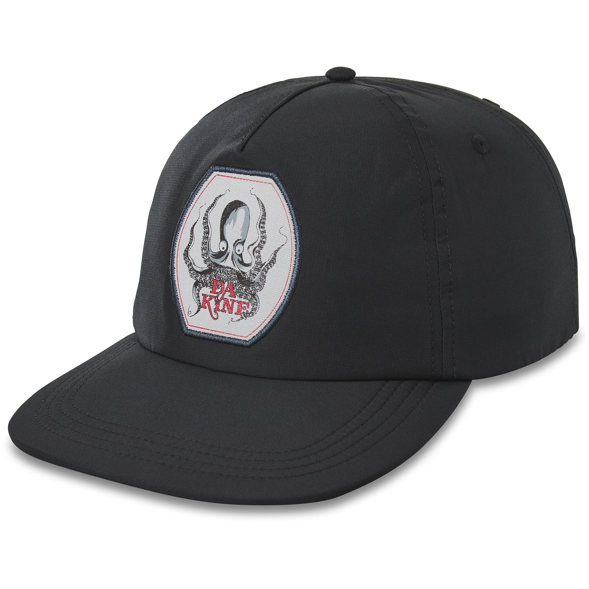 Dakine Fresh Catch Unstructured Hat in Black - Stylish ocean lifestyle hat with fish patch, UPF 50+ sun protection, and comfy fit for fishing or everyday wear
