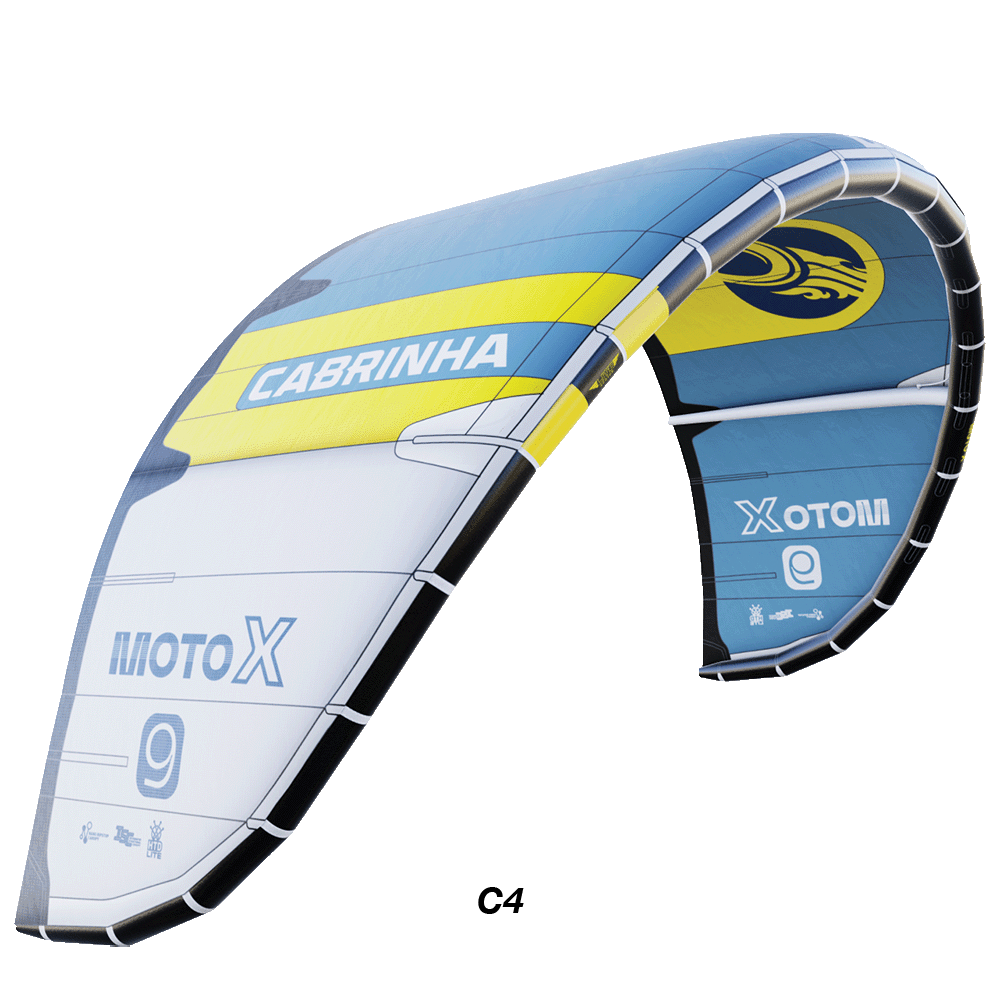 "MOTO X LITE kite with HTD Lite material, offering unmatched elongation control and reflex bias for stable flight and snappy turns.