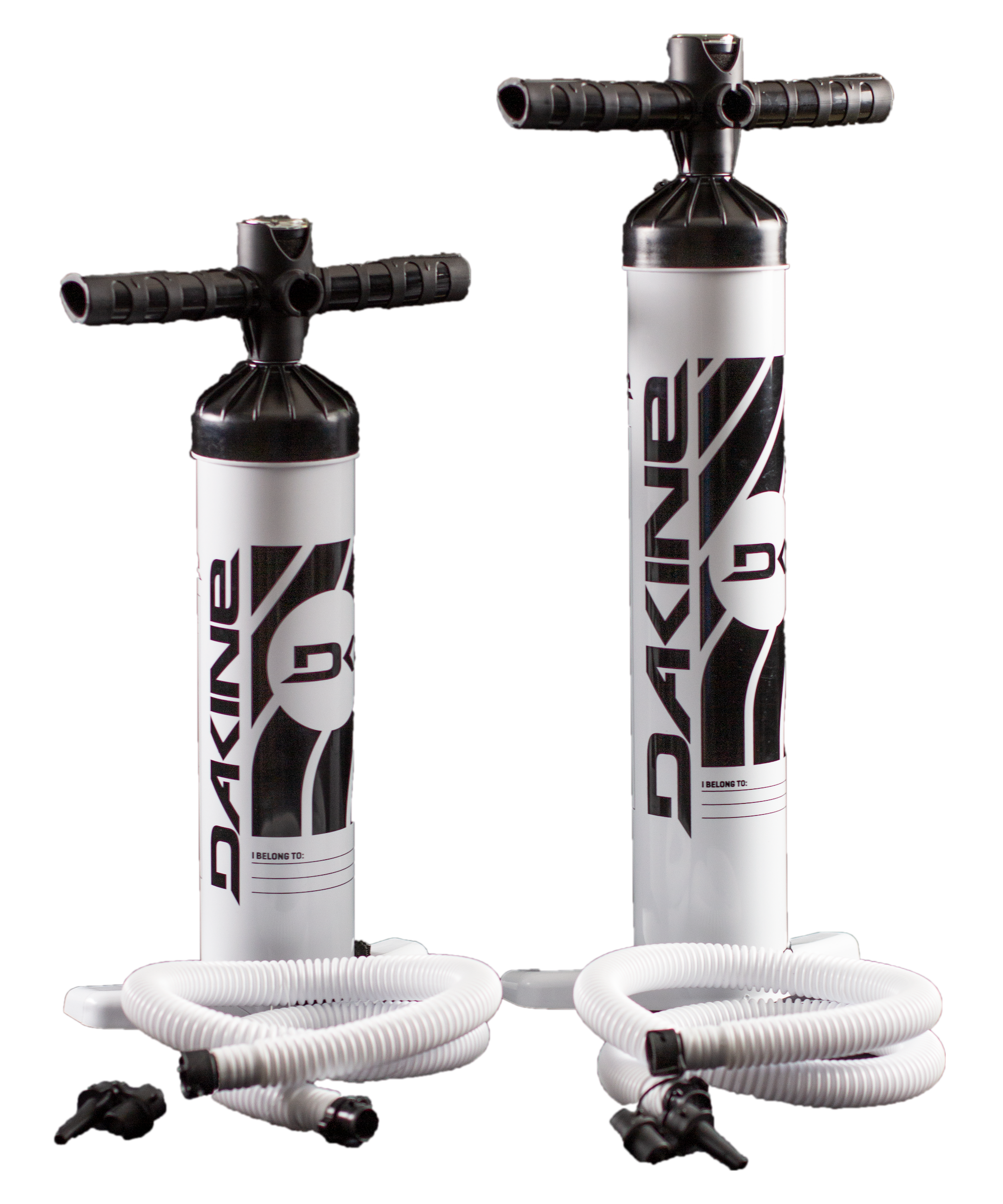 DK-Pump by Dakine in standard and XL sizes. Universal pump with pressure gauge for easy inflation. Features a flat profile and stainless steel construction.