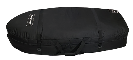 "Wing Travel Wagon - Durable coffin-style bag for safely transporting wings or E-foils. Features ample space, bungee storage, and protective board divider.