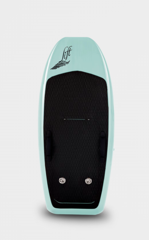 "LIFT3F E-Foil 4'9" Sport - Ultra-stable and beginner-friendly eFoil board with 70 liters, 29.5 lbs weight, and 250 lbs rider capacity.