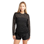 Women's HD Snug Fit Short Sleeve Rashguard Crew for Warm Water Surf Sessions - UPF 50+, Boardshort Connector, Recycled Polyester
