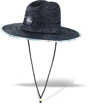 DAKINE Pindo Straw Hat with Hawaiian Style, Lifeguard Design, Elastic Headband, and Chin Strap - Available in S/M, L/XL, XXL sizes