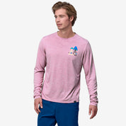 Men's Long Sleeve Cap Cool Daily Graphic Shirt - Lands, Quick-Drying Recycled Polyester Fabric, Odor Control, Set-In Sleeves, Fair Trade Certified - Made in Sri Lanka.