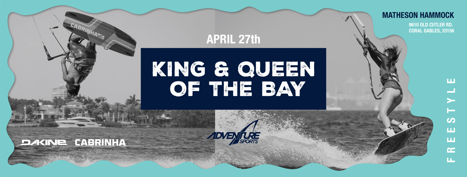 King of the Bay Kiteboarding Event at Matheson Hammock on April 27th showcasing impressive skills and big air tricks