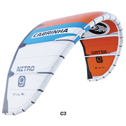 The 2025 Nitro Big Air kite, now in its third generation, featuring Pure Form Panels and Teijin D2 material for enhanced performance. Refined profiles improve canopy support during extreme tricks, while the new 7-point Apex bridle provides stability, feedback, and confidence for riders pushing their limits.