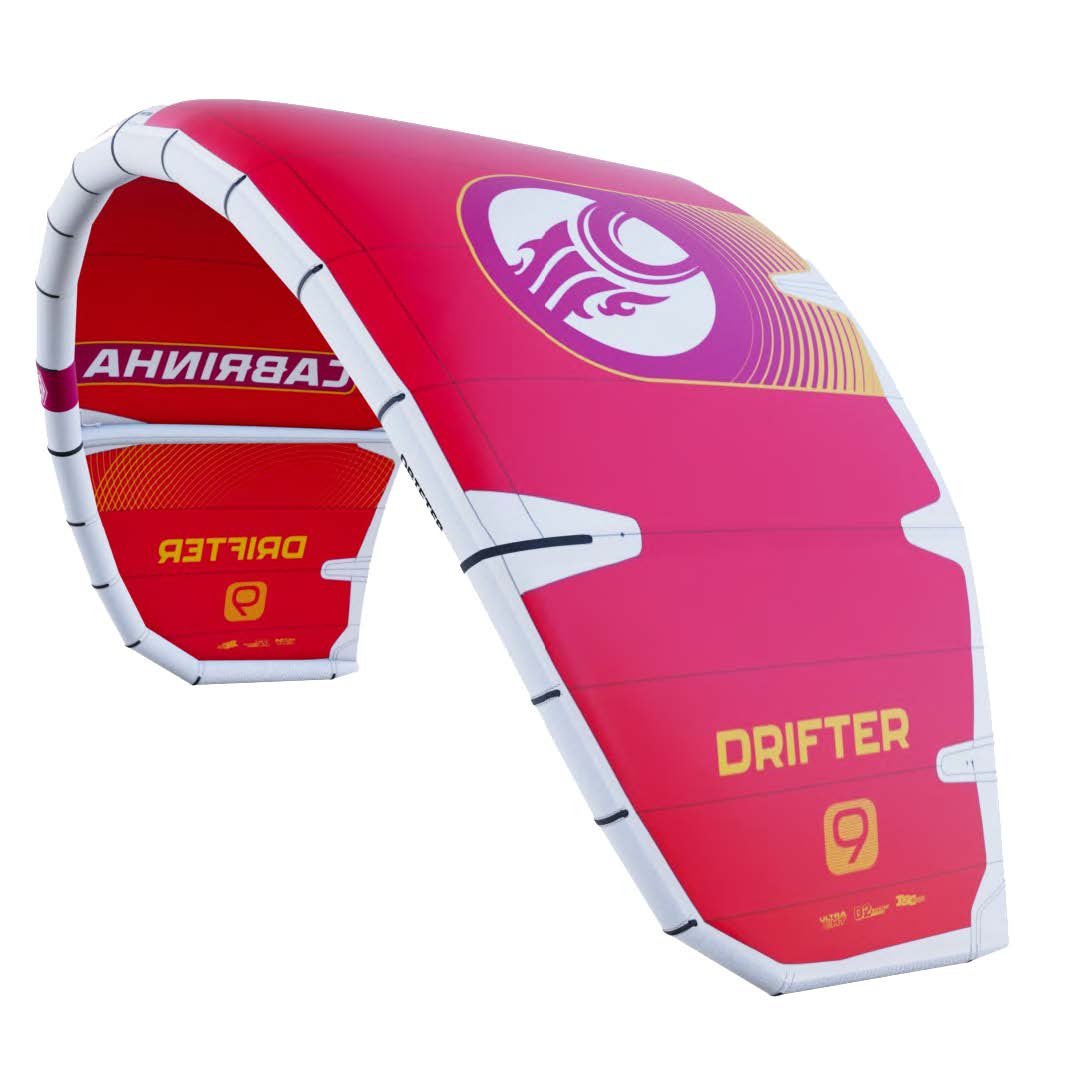 Cabrinha Drifter 2026 performing strapless freestyle rotation with smooth landings and fast response.