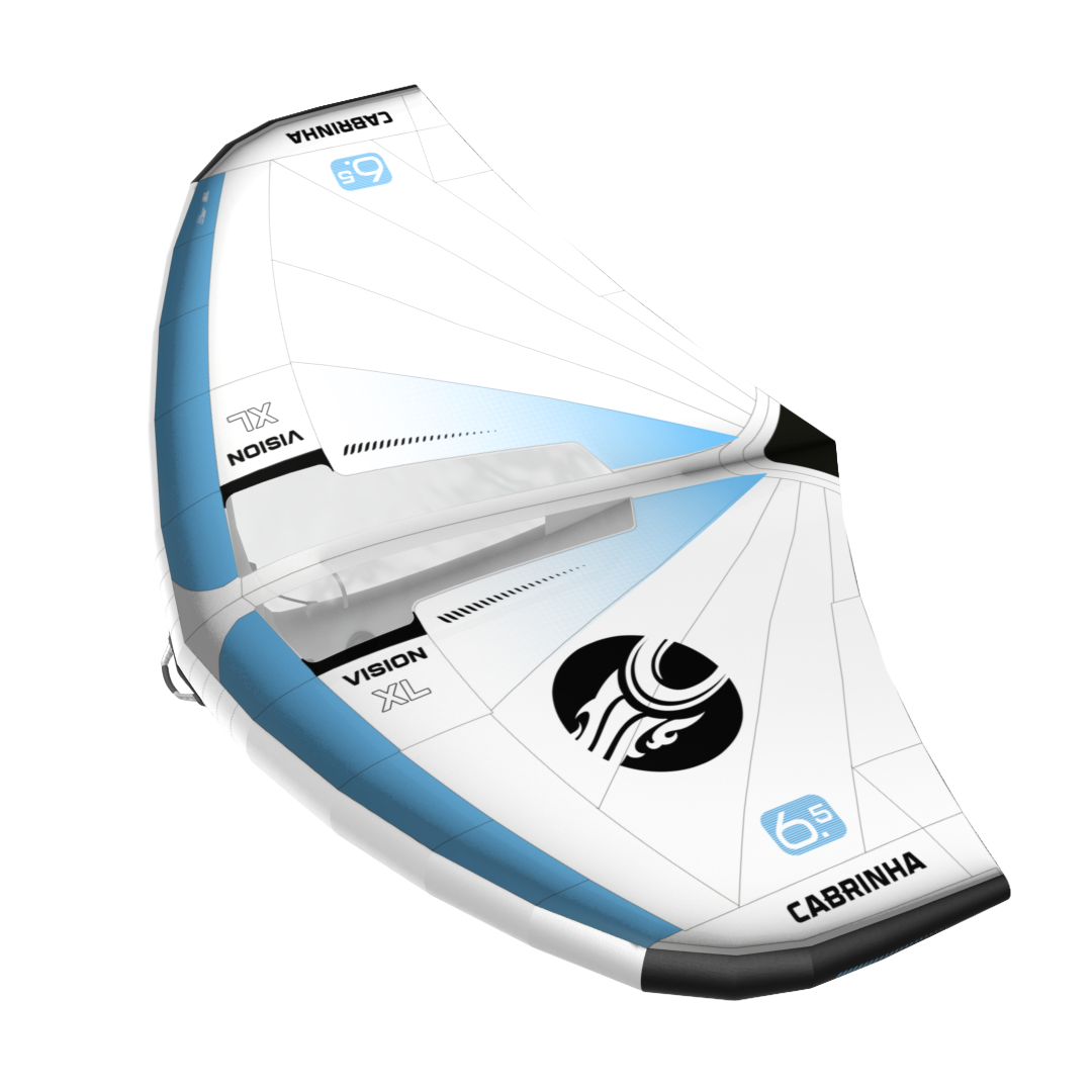 Cabrinha Vision XL light wind wing with rigid boom, designed for early foiling, low-end power and effortless handling in marginal conditions. White.