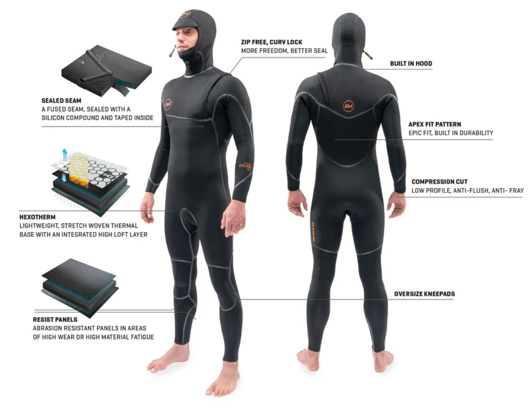 サイズXSダカイン CYCLONE ウェットスーツ4/3mmフルスーツ